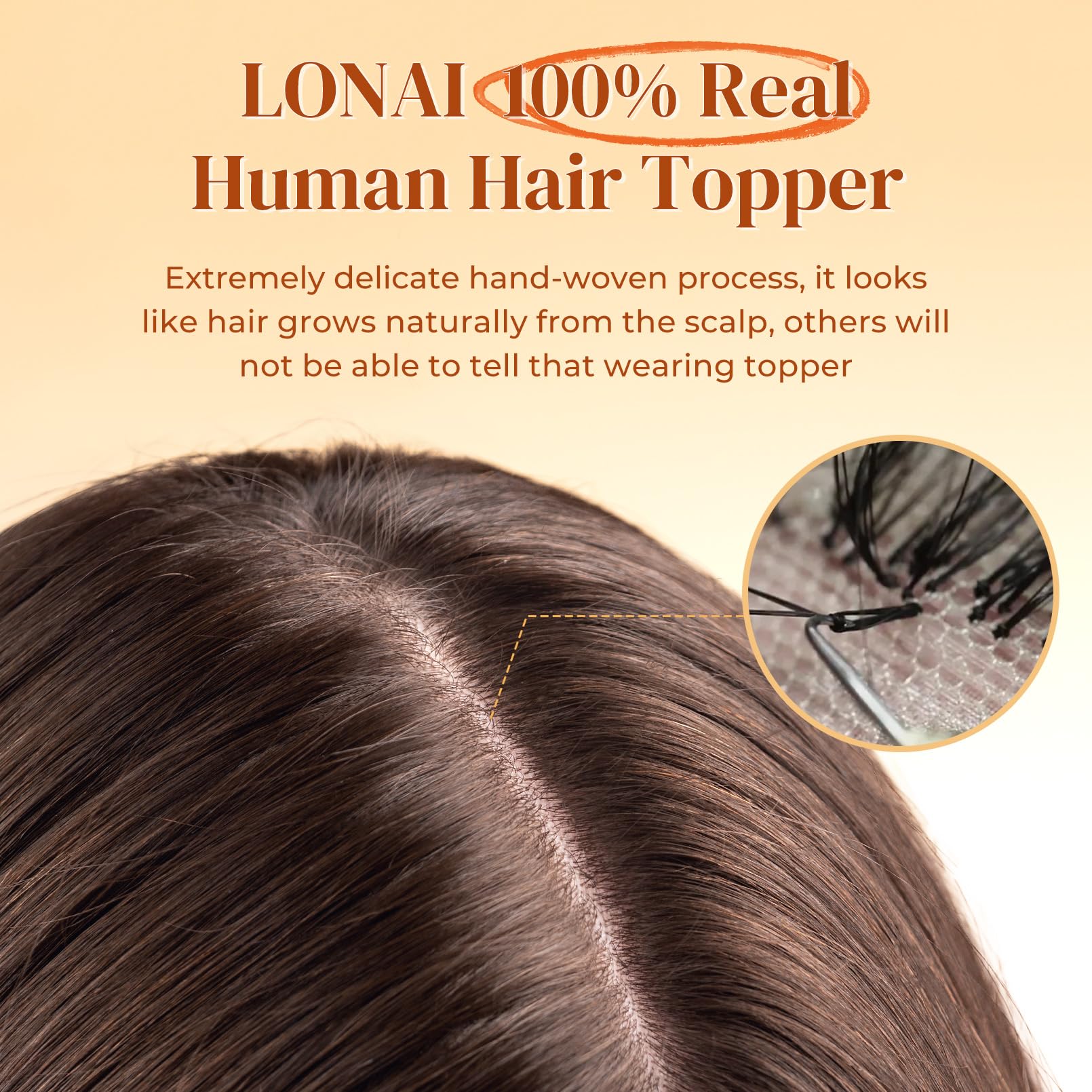 Amazon.com : LONAI Real Human Hair Topper, 10 Inch 100  display picture 1