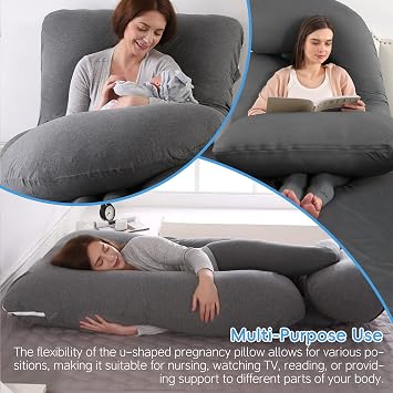 U Shaped Pregnancy Pillow for Sleeping, Maternity Body Pillow for Women