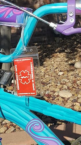 Miniatura 8 de Etiqueta de fijación de alerta de seguridad para asiento de automóvil de contacto de emergencia infantil (ICE-101-v2) (azul, 2)