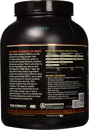 Optimum Nutrition Gold Standard 100% Whey Proteine del Siero di Latte in Polvere, Gusto Doppio Cioccolato - 2273 gr - 2
