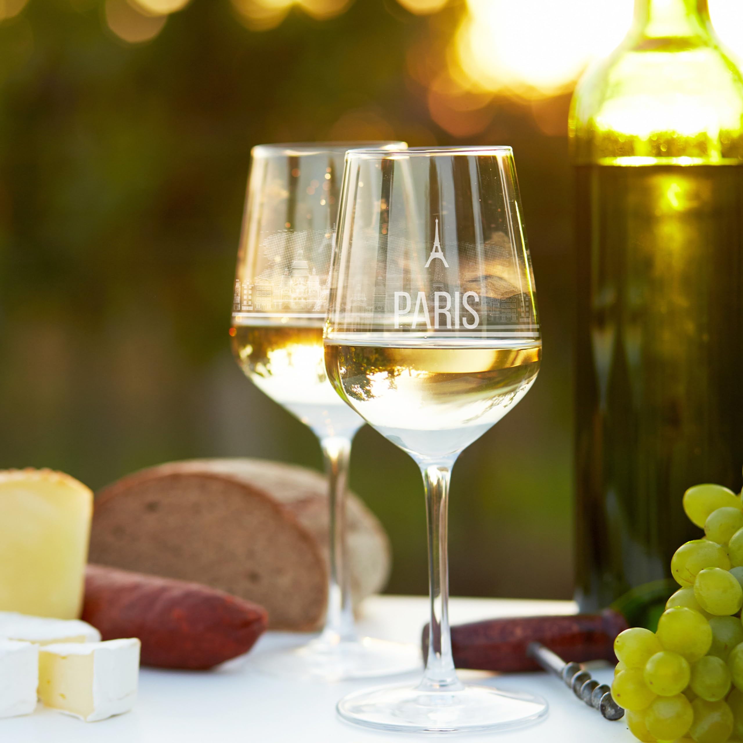 2er Set Weinglas Sylt In Geschenkbox - Siebdruck Ätzweiß Skyline, Made In Germany