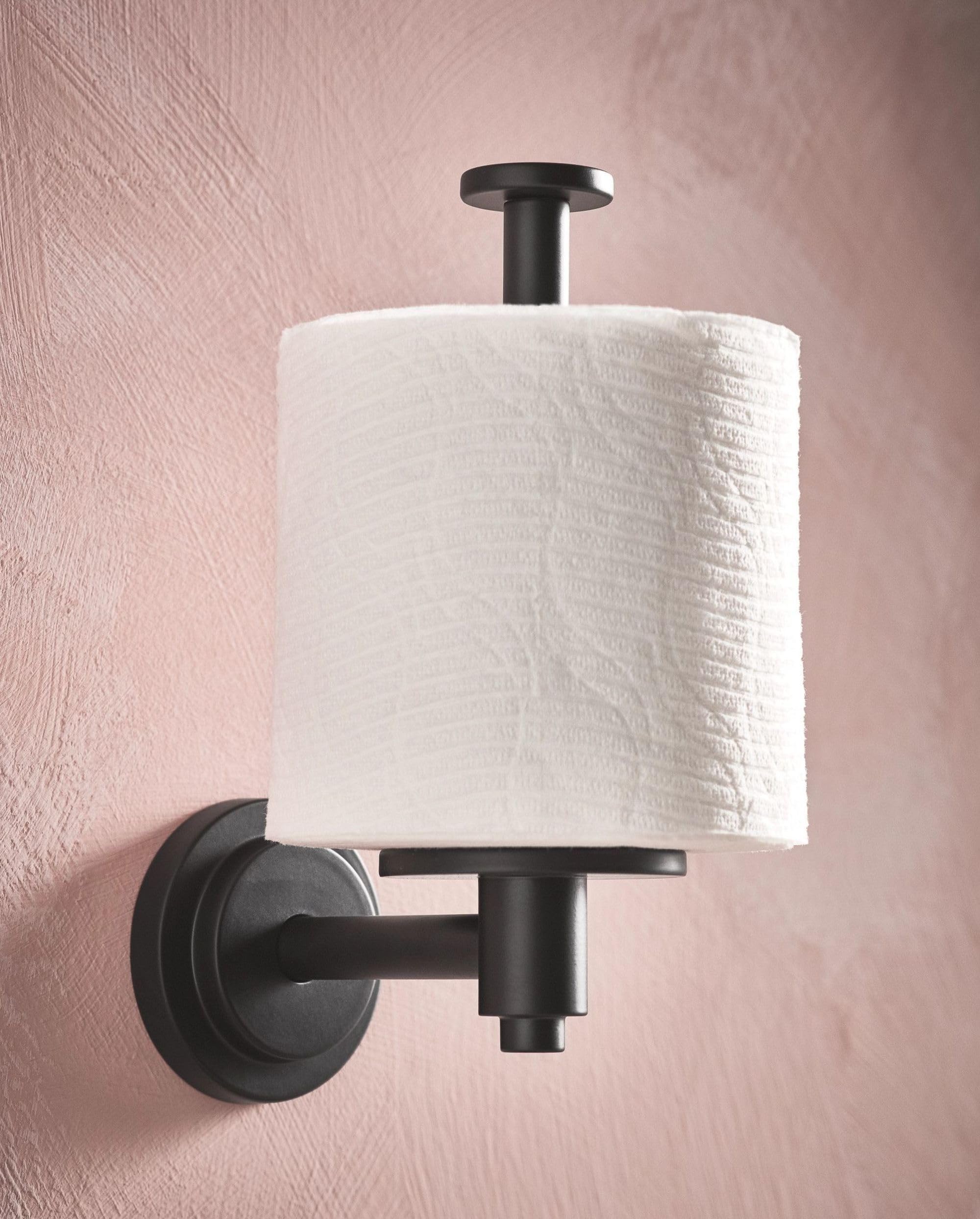 Moen DN0709BL Iso Collection European Single Post Toilet Paper Holder, Matte Black - Image 4