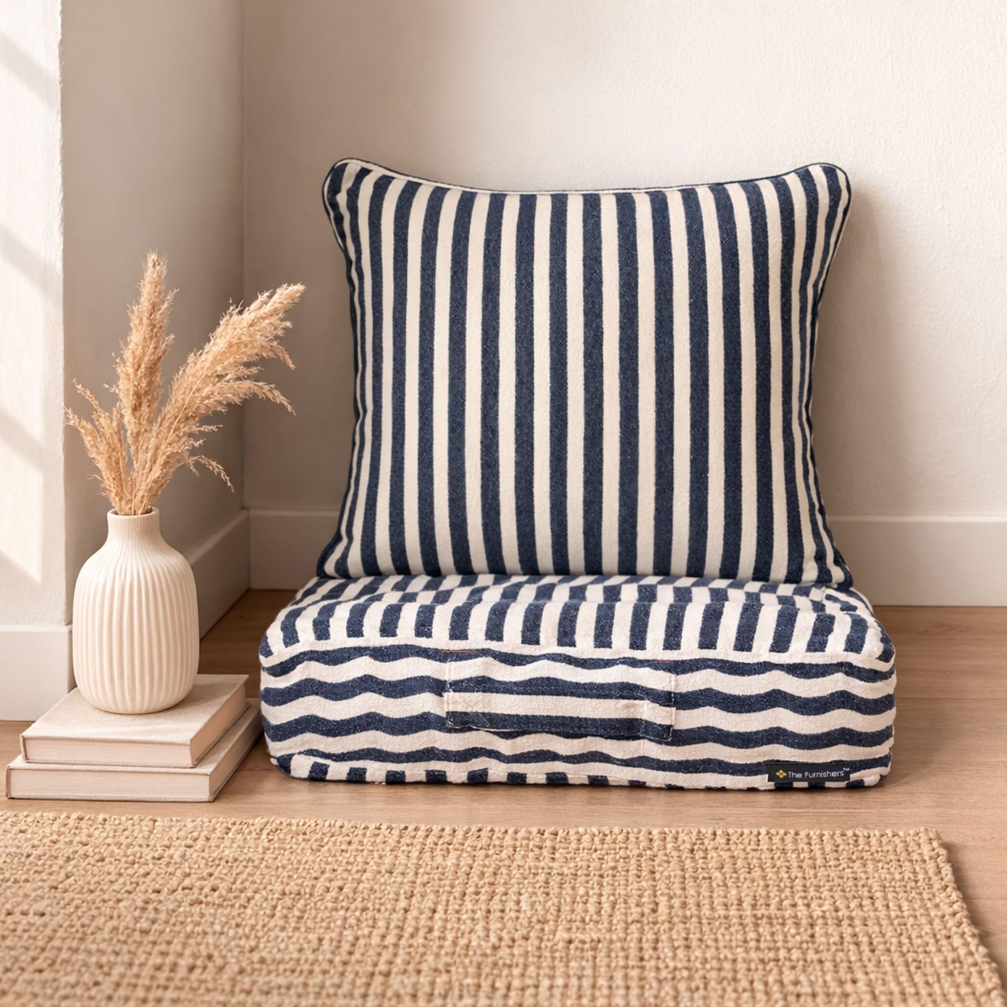 Orange Woven Floor Cushion - Cozy Seating & Meditation -26