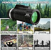 Vista 6 de Telescopio monocular de 8 x 42, monocular para adultos de alta potencia con prisma BAK4 FMC, brújula telémetro, IPX7, impermeable, monocular