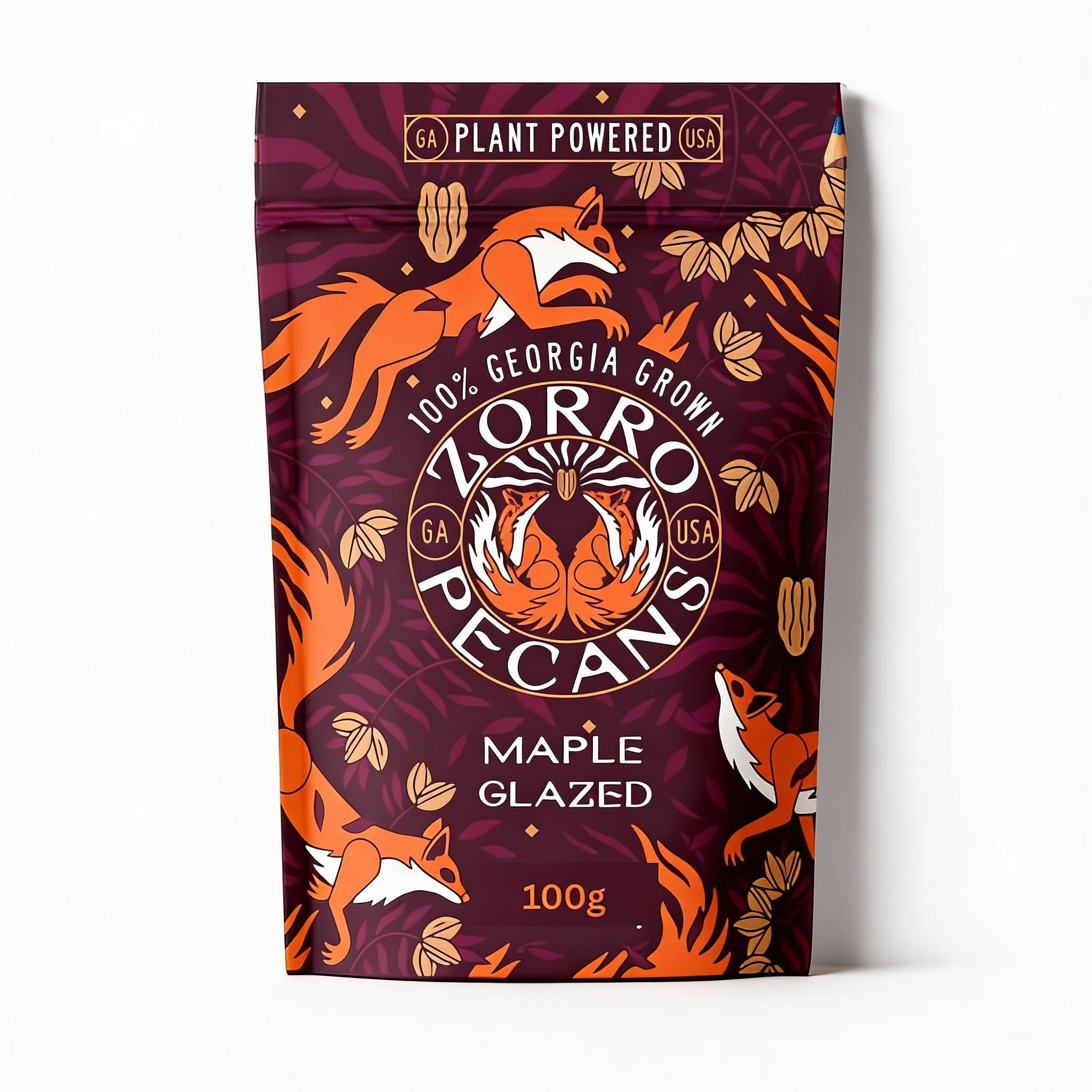 Zorro Maple Glazed Pecans 100g | Premium Georgia Pecans | Sweet & Crunchy Caramelized Nuts | Healthy Plant Powered Snack for Office, Travel & Dessert Topping-image-25