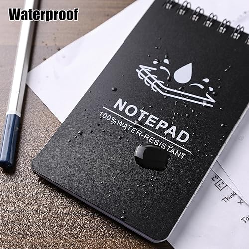 Miniatura 4 de Koogel 12 mini cuadernos en espiral, cuaderno de bolsillo impermeable a rayas, pequeños bloc de notas de 3 x 5 pulgadas, cuaderno de espiral