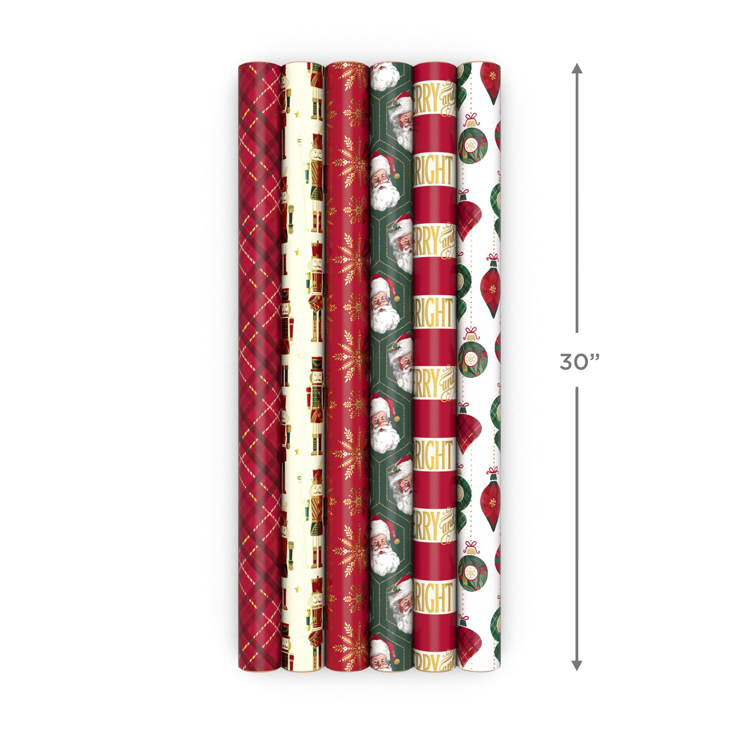 Hallmark Paquet de papier cadeau de Noël avec lignes de coupe