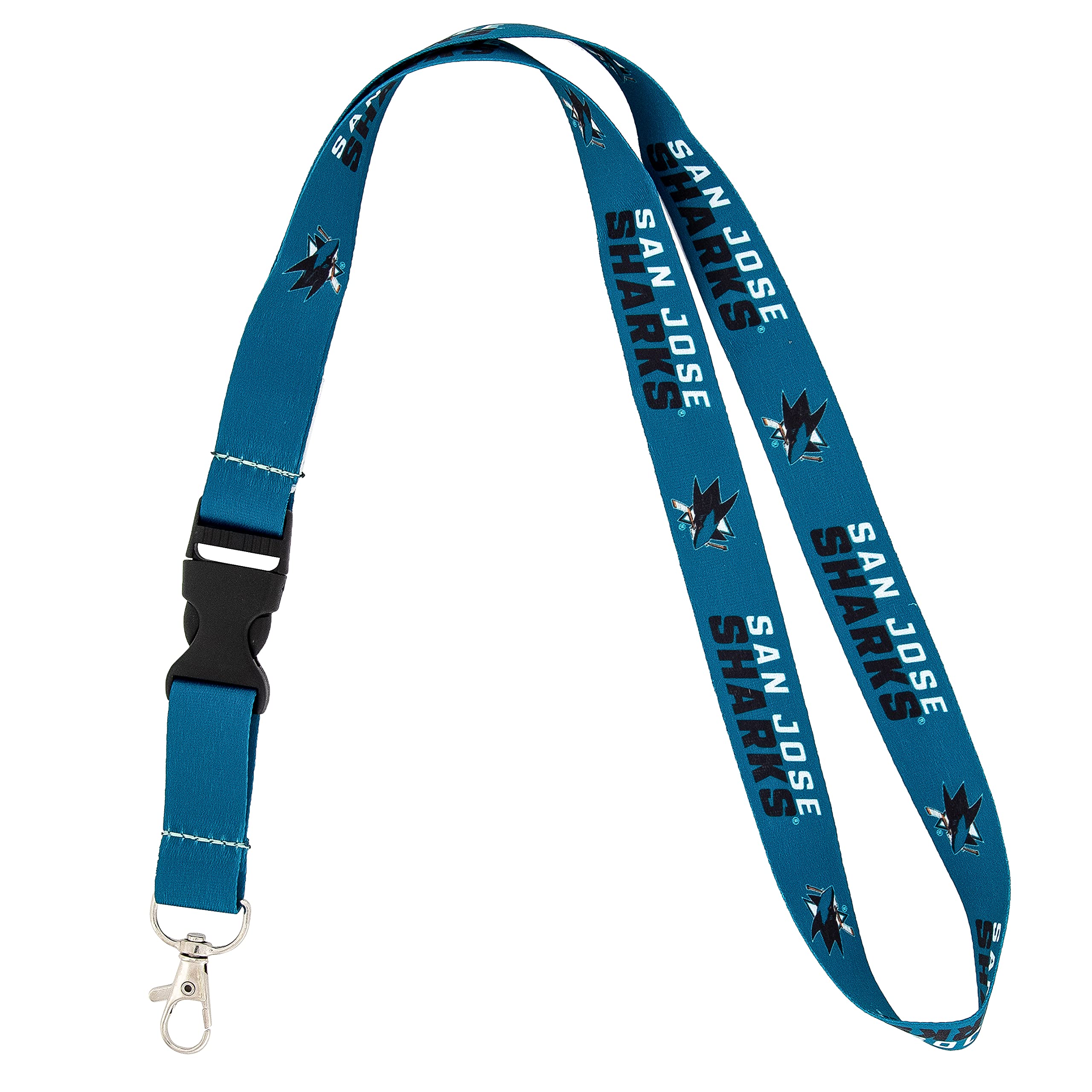 Desert Cactus San Jose Sharks Lanyard NHL National Hockey League Car Keys ID Badge Holder Keychain Detachable Breakaway Snap Buckle (Lanyard 1 - Blue)