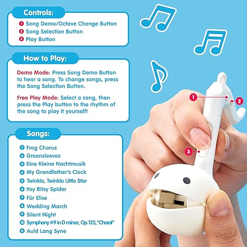 Miniatura 8 de Otamatone Blanco Instrumento Musical Electrónico Portátil Sintetizador Coleccionista Set Regular + Melodía - 2 Piezas Set