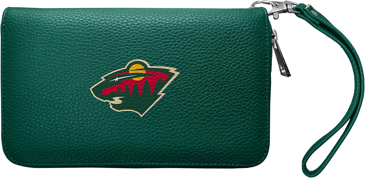 Littlearth NHL Minnesota Wild Zip Organizer Wallet, Team Color, 4” x 7.5" x 1”