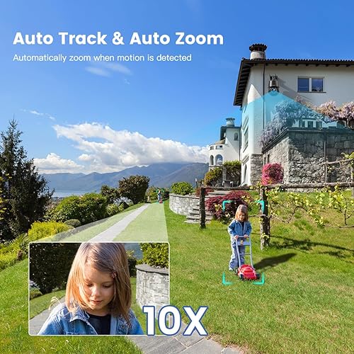 Miniatura 4 de Ctronics Zoom óptico 10X cámara de seguridad celular 4G con tarjeta SIM, cámara de vigilancia PTZ al aire libre, detección de humanoides, crucero y