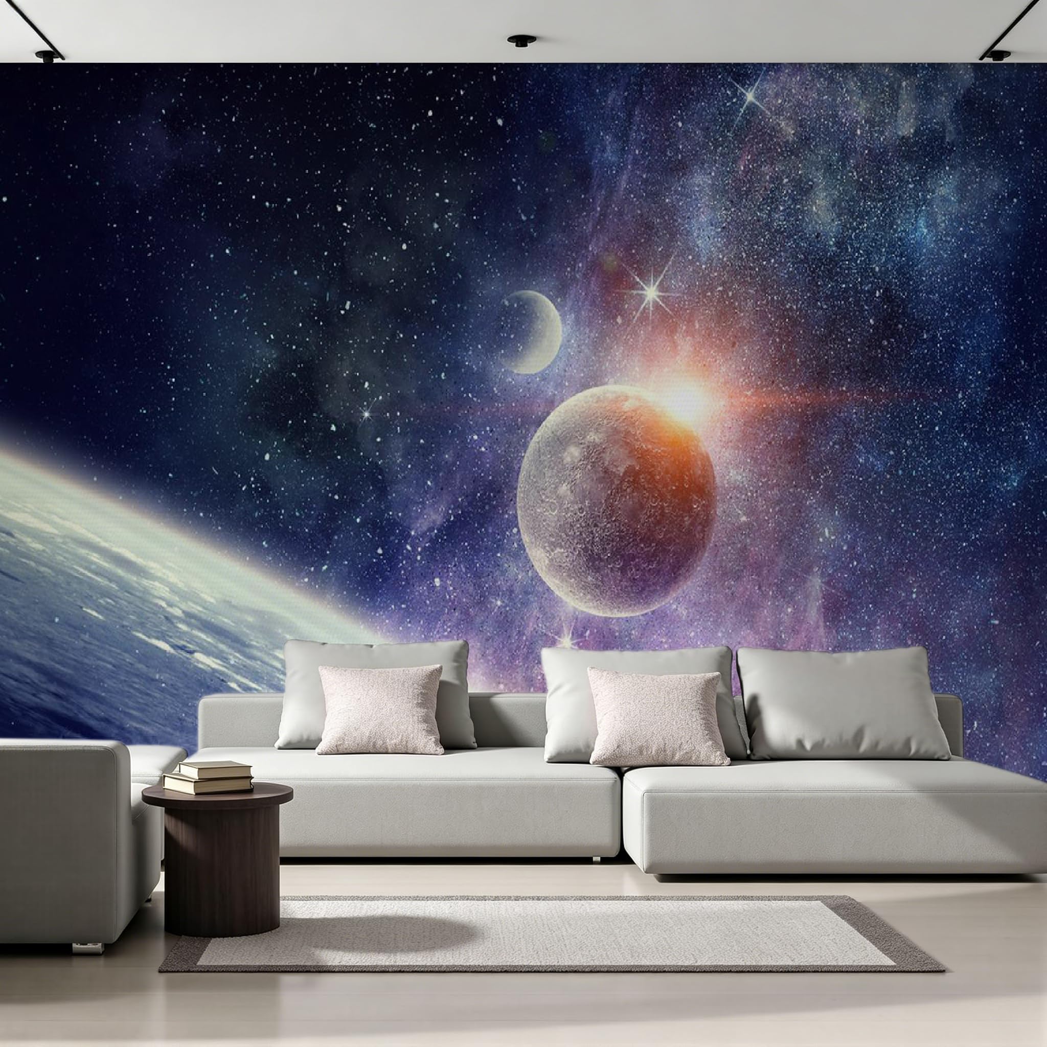 Décoration Murale Moderne Ciel Étoilé et papier peint panoramique salon 400x280 cm
