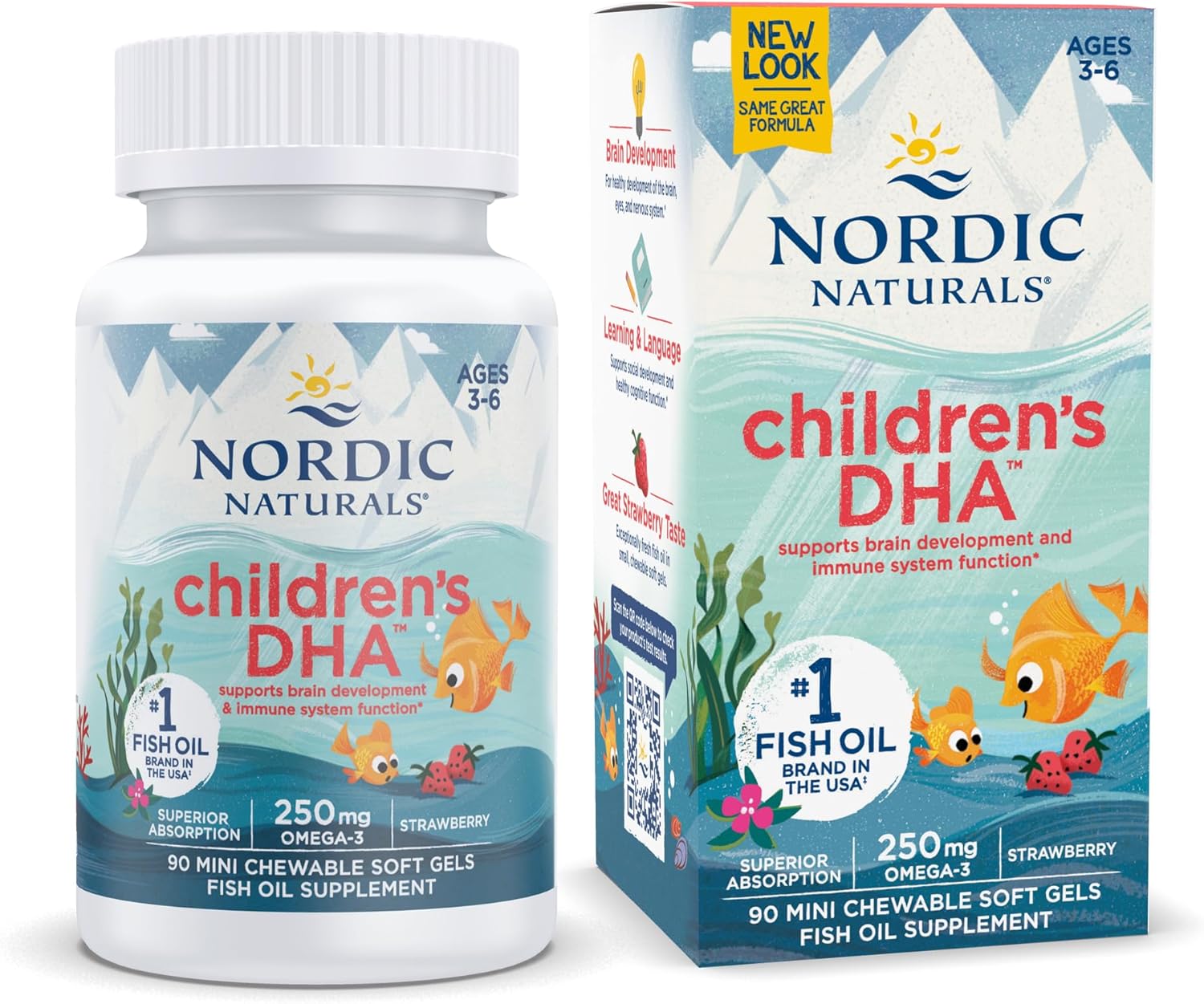 Nordic Naturals Children’s DHA, Strawberry 90 Mini Chewable Soft Gels