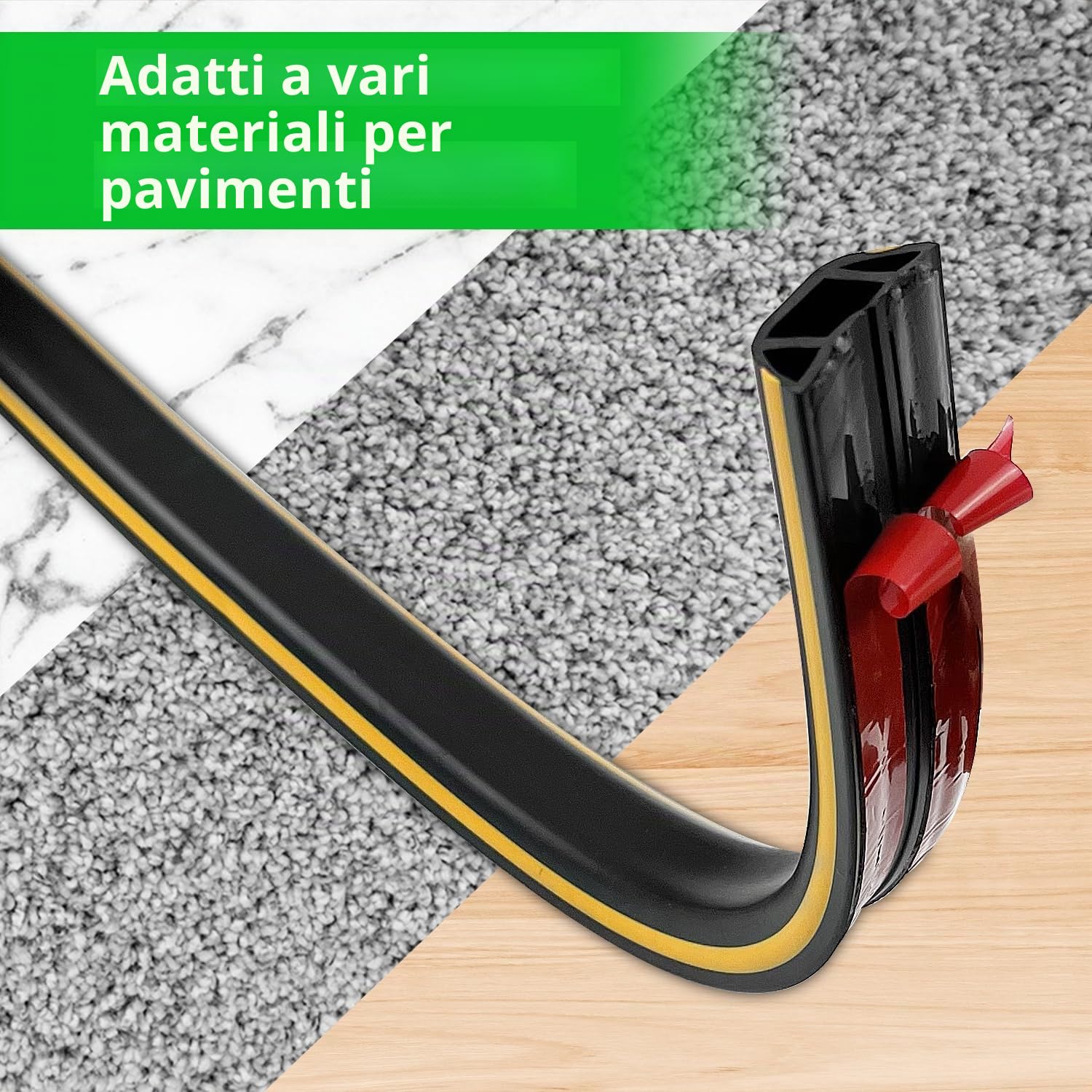 300 cm Canalina Passacavi Pavimento, Canalina Passacavi Calpestabile Esterno Adesiva, PVC Canalina Flessibile per Cavi, Semicerchio Canaletta per Cavi Elettrici per Casa, Officina, Magazzino, Concerto
