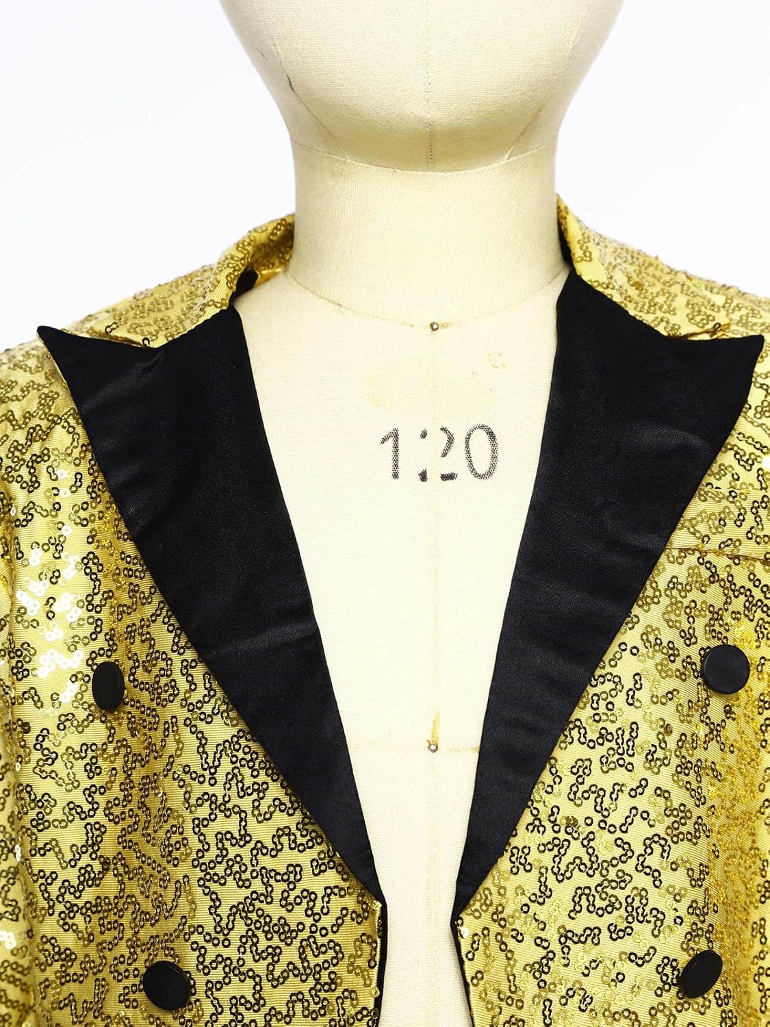 JEYPINMI Kids Boy Shiny Sequin Blazer Tailcoat Swallowtail Classic Fit Long Sleeve Tuxedo Dress Coat Jacket