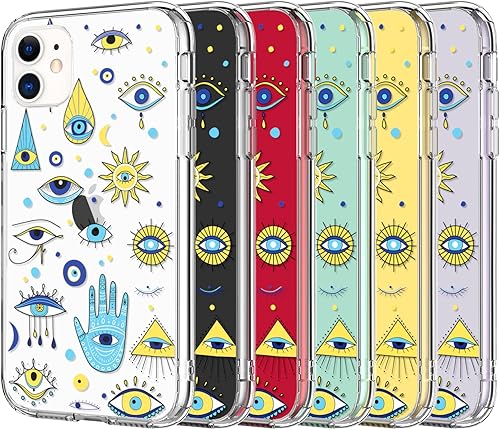 Miniatura 7 de LUHOURI Funda diseñada para iPhone 11 con protector de pantalla, acrílico transparente para mujeres y niñas, funda protectora de ajuste delgado de