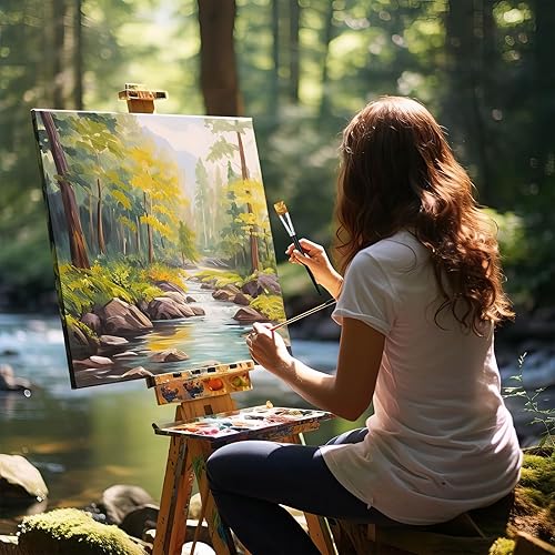 Miniatura 6 de 10 pinceles planos de pintura acrílica de 34 pulgadas, pincel de pintura para acuarela, pintura al óleo, acrílico, arte de uñas, manualidades,