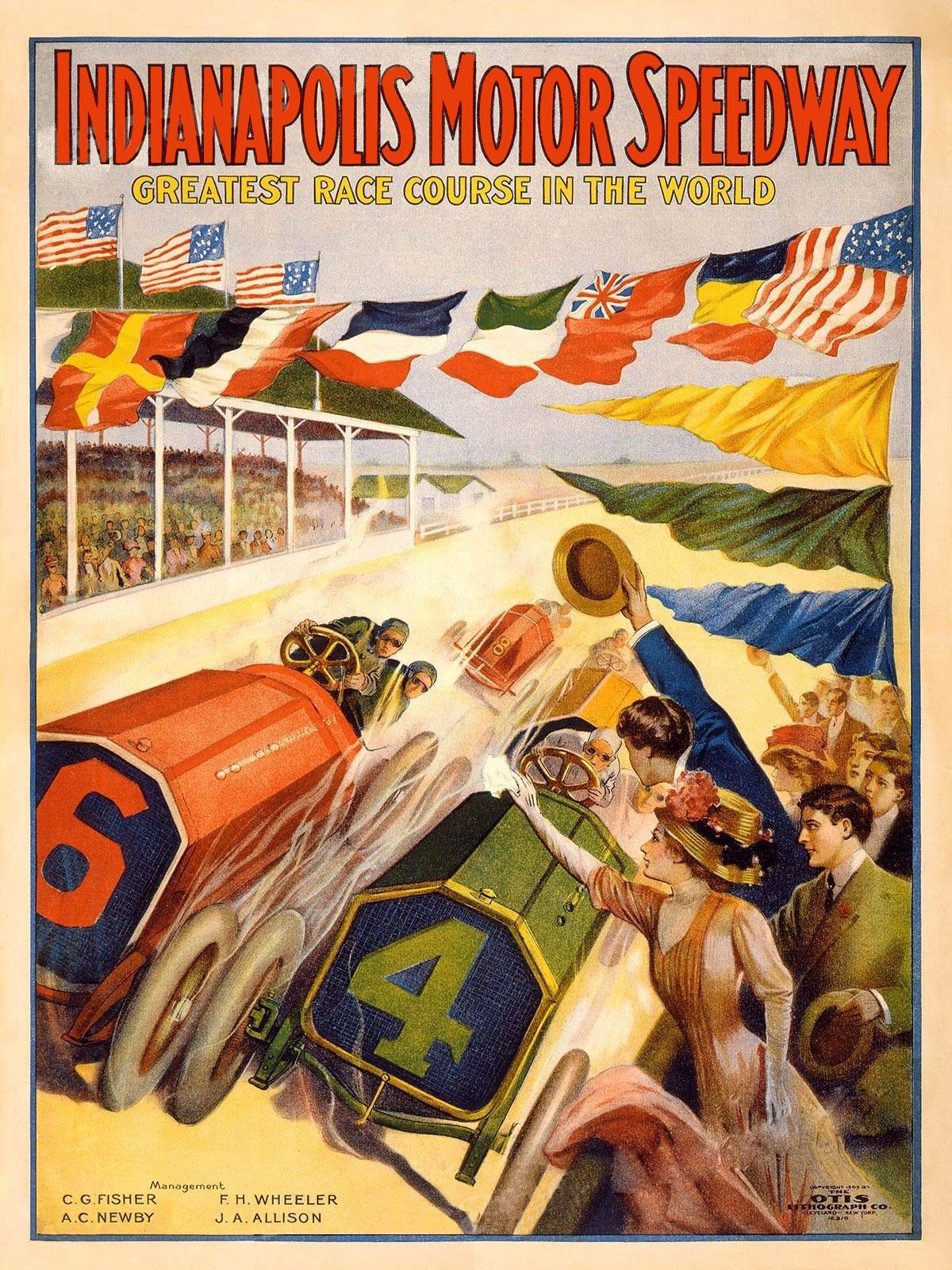 Magnet 1909 Indianapolis 500 Motor Speedway Classic Old Race Course Magnet Vinyl Magnetic Sheet for Lockers, Cars, Signs, Refrigerator 5"