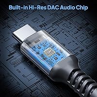 Vista 39 de Cable auxiliar USB C (paquete de 2), tipo C macho a adaptador de 3.5mm