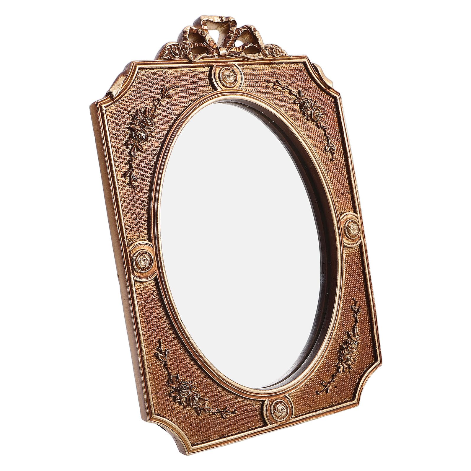 Miroir mural orné en résine sculptée dorée, l'élégance du style baroque