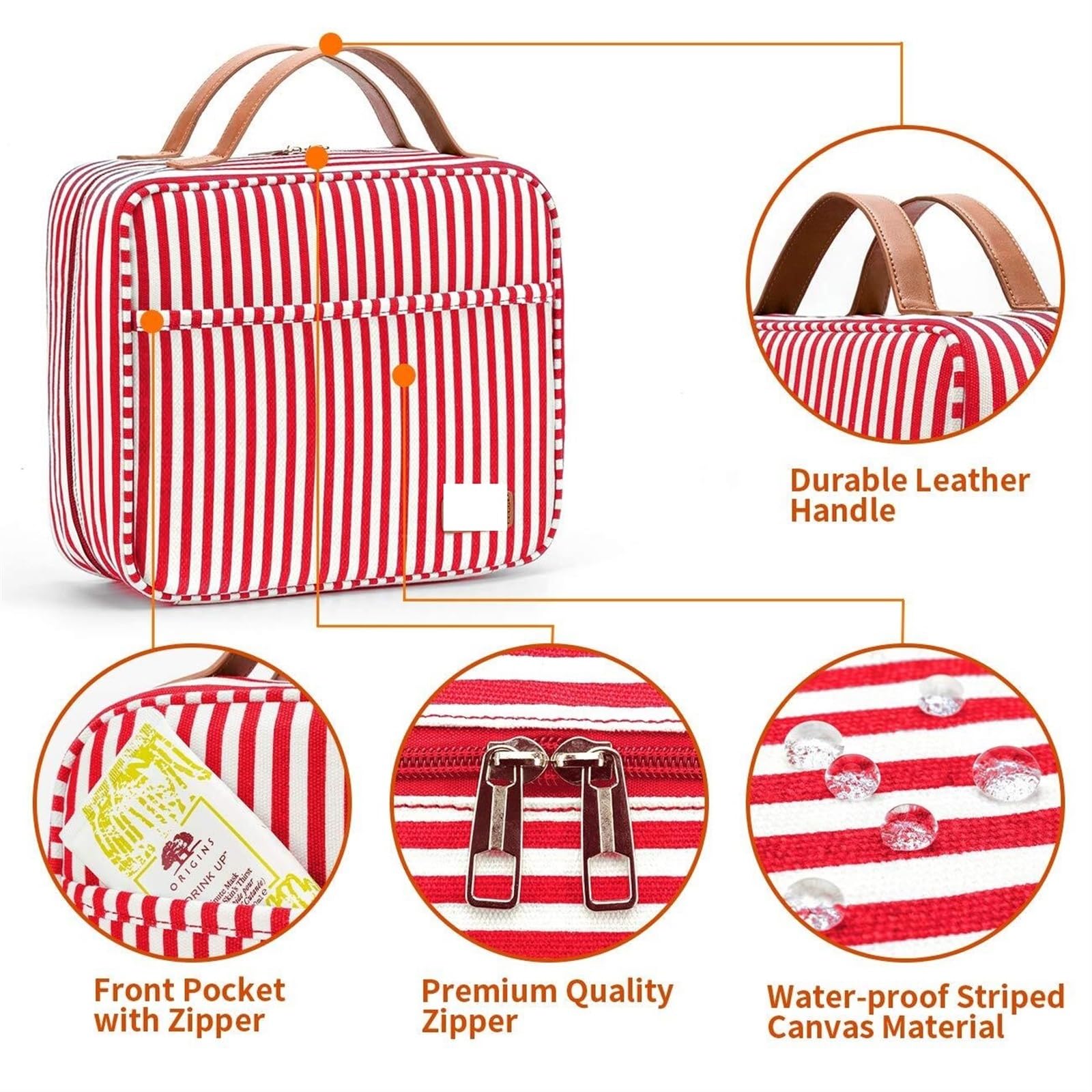 Adatta Viaggio Borsa Da Toilette Viaggio Appendibile For Cosmetici Donna Per Quotidiano(Pink and white)
