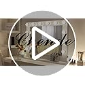 Chende Hollywood Vanity Mirror with Lights, Large LED Makeup Mirror for Wall, Replaceable Bulbs and Gloss Metal Frame, Outlet Included, 31.5 x 25.6 Inches (White)
