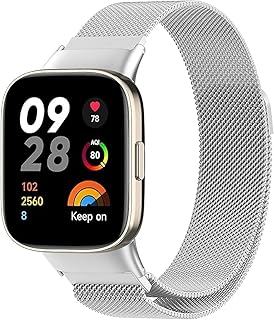 سوار ساعة رياضي بديل من المعز السيليكون قابل للتعديل متوافق مع ريدمي ووتش 3 وساعة مي فضي للكبار الجنسين