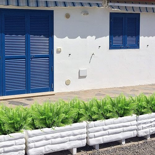 Miniatura 3 de LoveniMen Arbustos artificiales, plantas de plástico, hojas de helecho, simulación de vegetación, arbustos falsos, hierba al aire libre, interior,