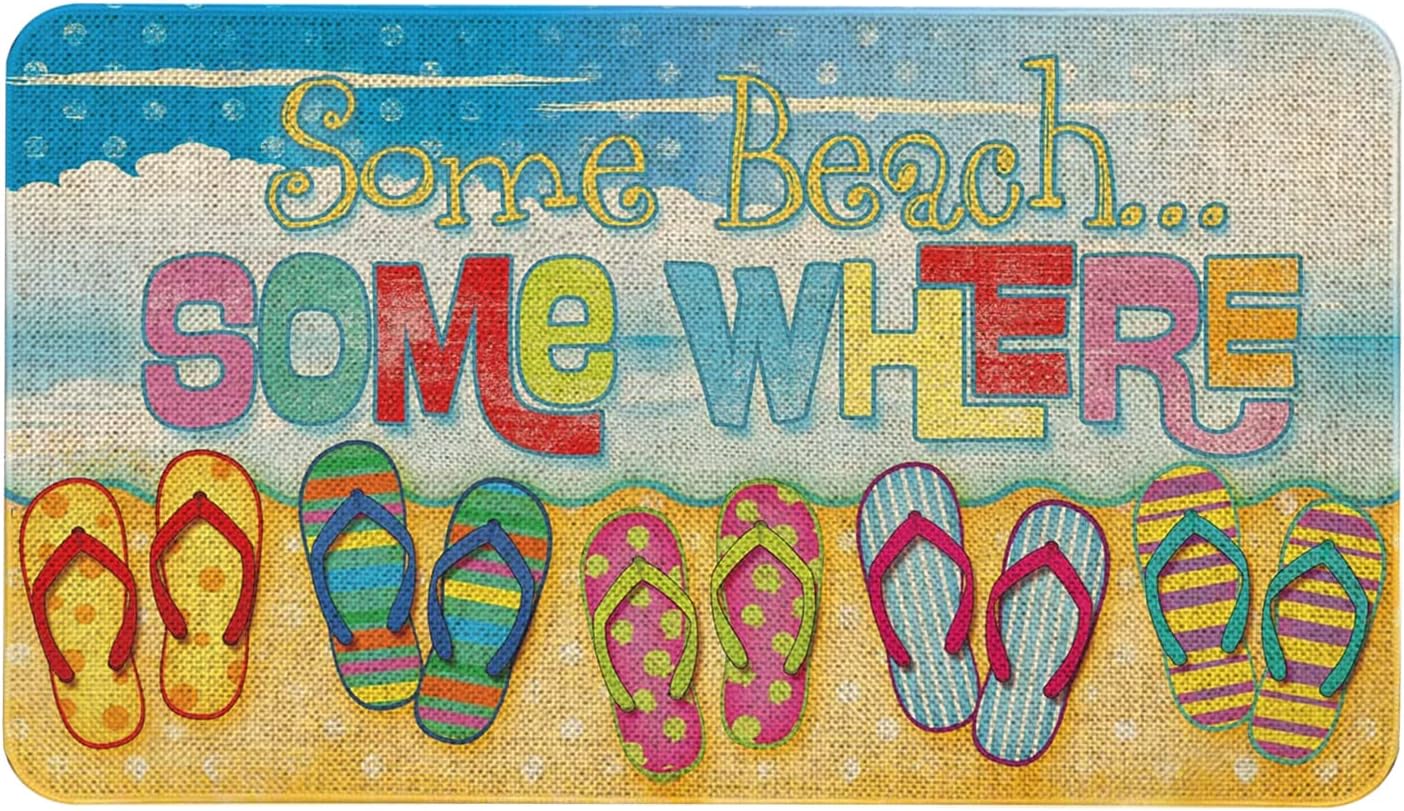 Roszwtit Summer Door Mat 30 X 17 Inch Welcome Summer Doormat Indoor Outdoor Entrance Floor Mat Non Slip Summer Decor Rubber Welcome Mats