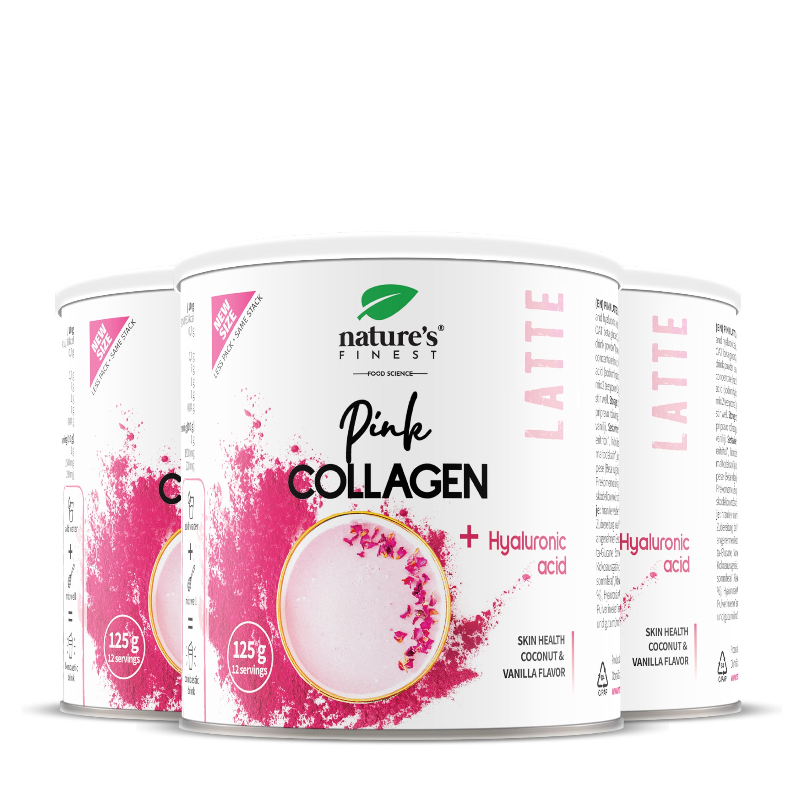 Nature's Finest Pink Latte Collagen, Getränkepulver 375 g (3er Pack)
