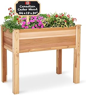 Jumbl Raised Canadian Cedar Garden Bed | Elevated Wood...