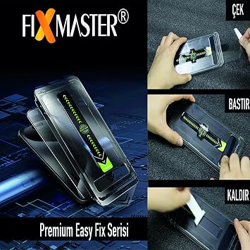 Fixmaster iPhone 12-12 Pro Compatible Ultra Clear HD Tempered Glass, Easy Fix Easy Installation Series High Quality Screen Protector