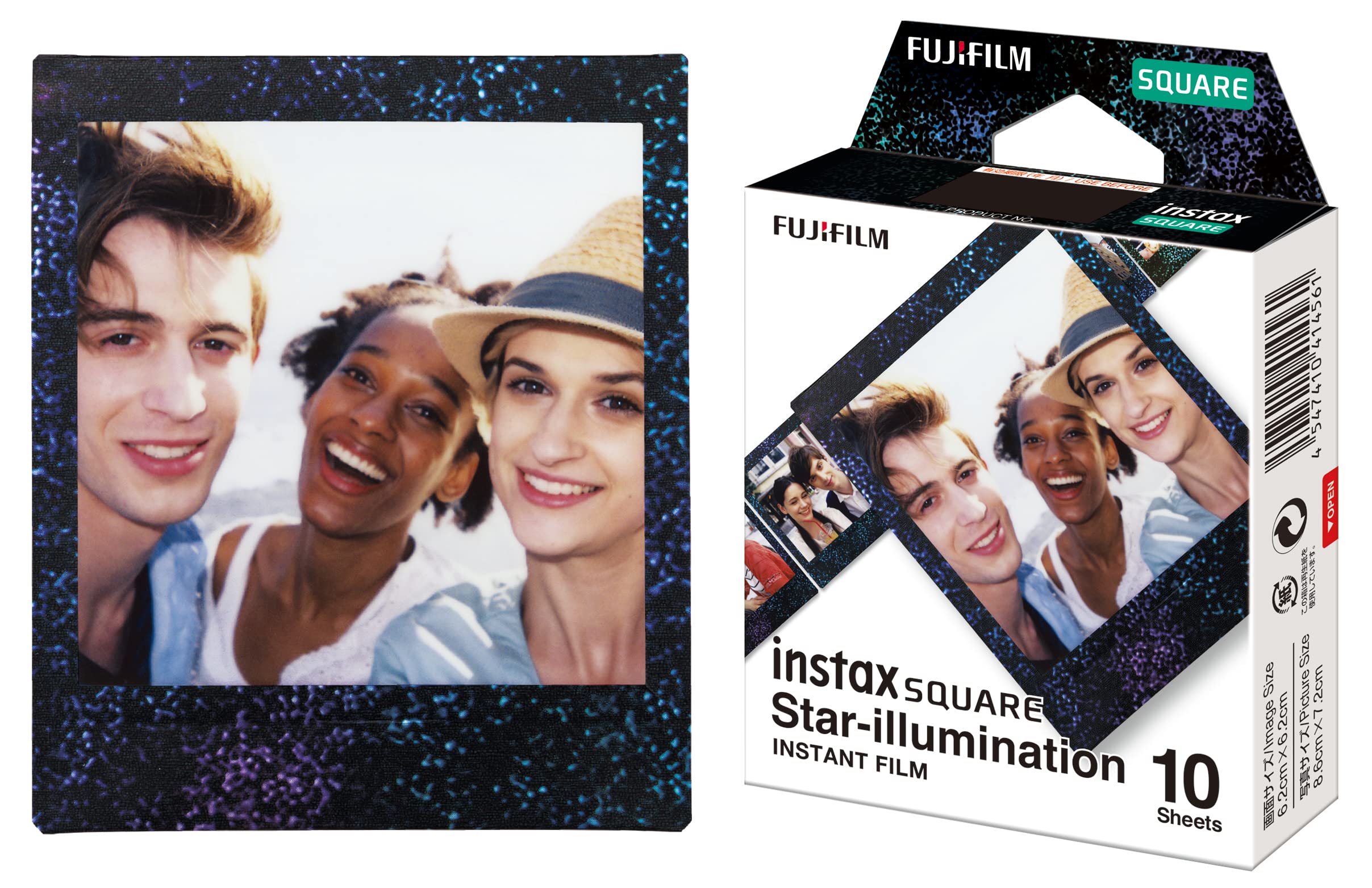 Film Instax Square Noir & Blanc + Rainbow - Lot De 10 Photos Carrées - Compatible SQ1, SQ6, SP-3