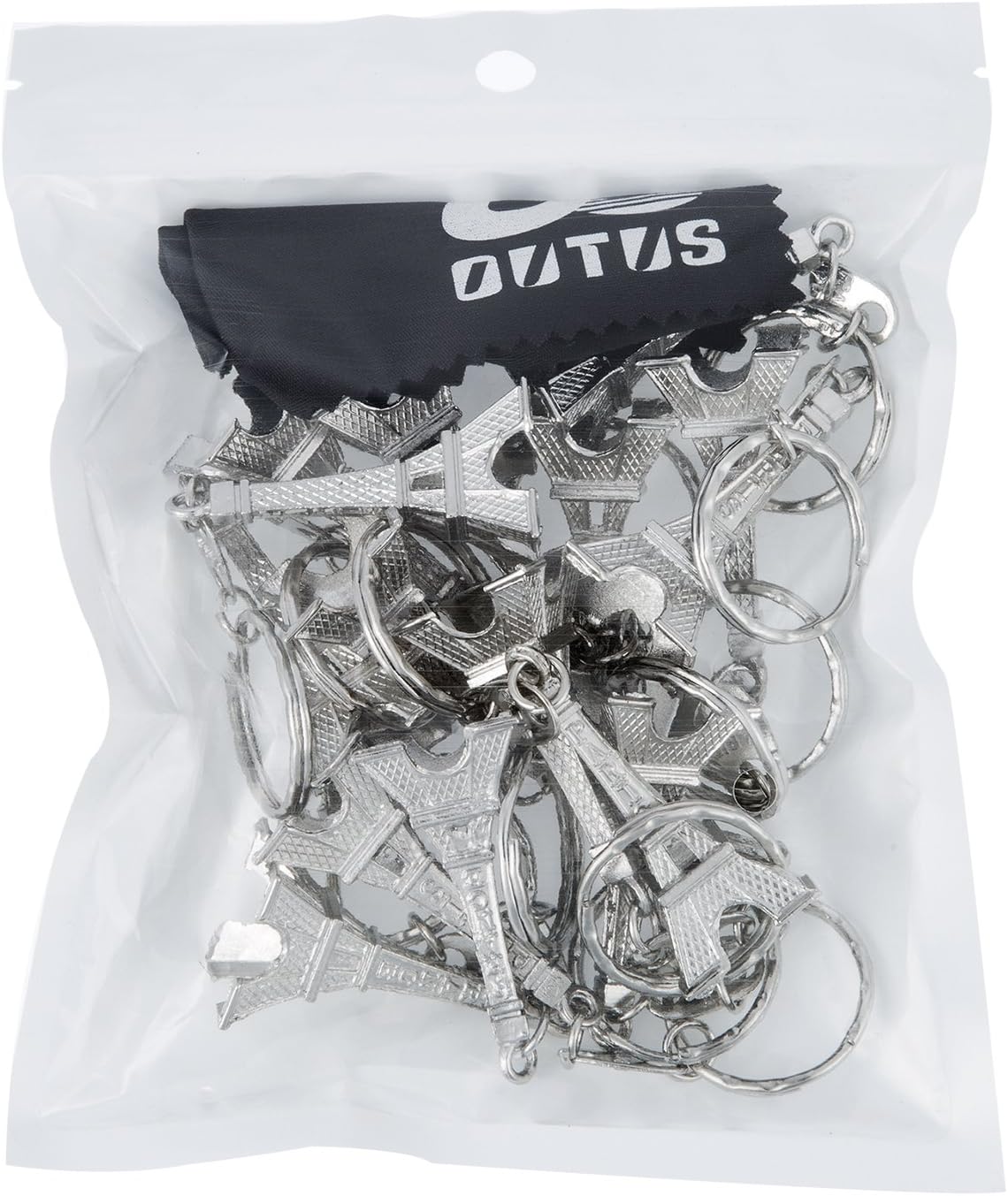 Outus 15 Pieces Eiffel Tower Keyring Retro Adornment French Souvenirs Keychains (Silver) : Clothing, Shoes & Jewelry