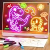 LED Note Board with 7 Color Light Modes, 16-Inch Rechargeable Neon Glow Art Dry Erase Light Up Drawing Pad with Built-in Stand for Kids, Sketching Gift Toy for Teens, 7 Markers, Pink