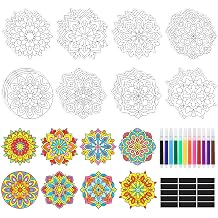 32 Pcs Diwali Mandala Craft DIY Fridge Magnets Gifts Activity Rangoli Color