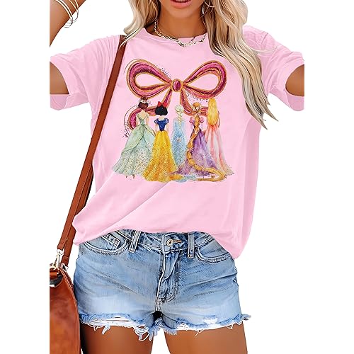 Magical Shirts Women Magic Kingdom Shirt Princess Castle Graphic Tee Family Vacation T Shirt Holiday Tops