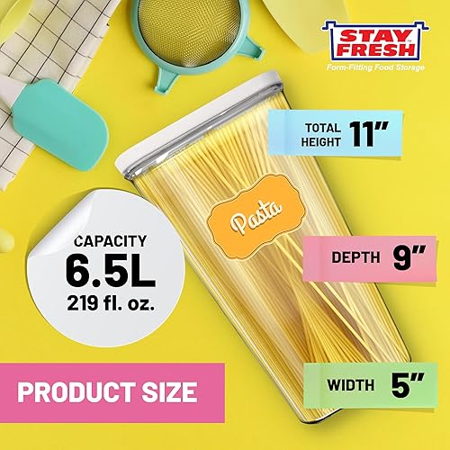 Miniatura 4 de Kitchen Discovery Recipiente de almacenamiento de plástico con tapa, recipiente hermético de almacenamiento de alimentos que conserva la frescura de