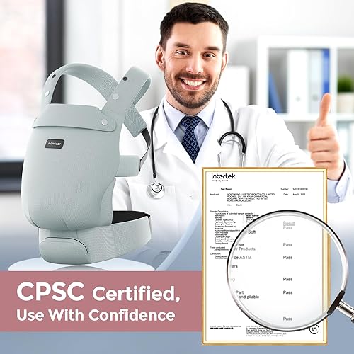 Miniatura 8 de Momcozy Portabebés para recién nacido, ergonómico, acogedor y ligero para 7-24 libras, soporte ajustable para cuello con protector solar, malla de