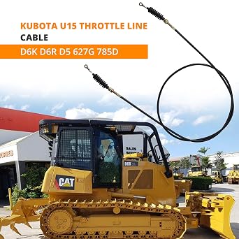 Throttle Line Cable for Kubota U15 12 Heavy Duty Push Pull Accelerator Control Line - OEM Style Adjustable Throttle Cable - Compatible with Caterpillar CAT 242-2542 D6K D6R D5 627G 785D