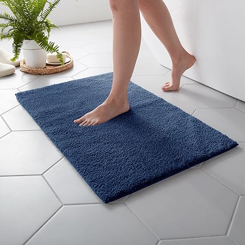Miniatura 8 de MARTHA STEWART Drylon - Alfombra de baño de microfibra – 1 pieza, felpa ultrasuave, antideslizante, gruesa, alfombras de baño lavables, accesorios