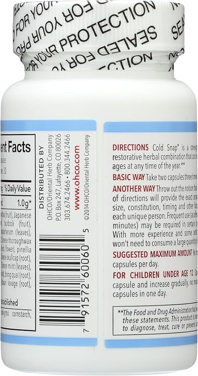 OCHO ORIENTAL HERB Cold Snap, 60 CT