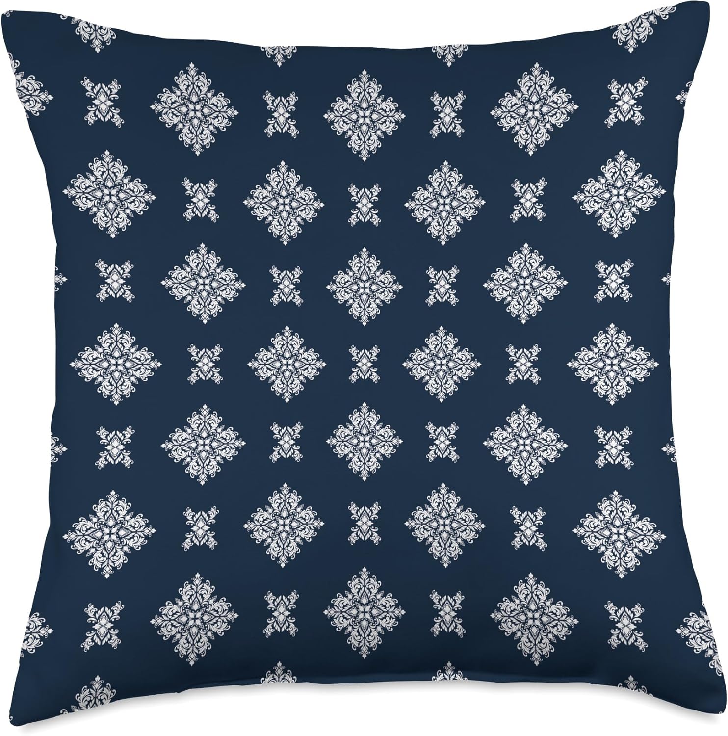 Damask Pattern 010 Throw Pillow 18x18