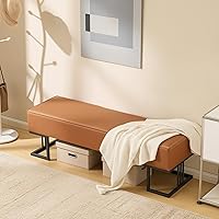 Vista 2 de OmySalon Asiento de banco para sala de espera, piel sintética, silla de recepción de 55.1 pulgadas, muebles de vestíbulo para sala de conferencias