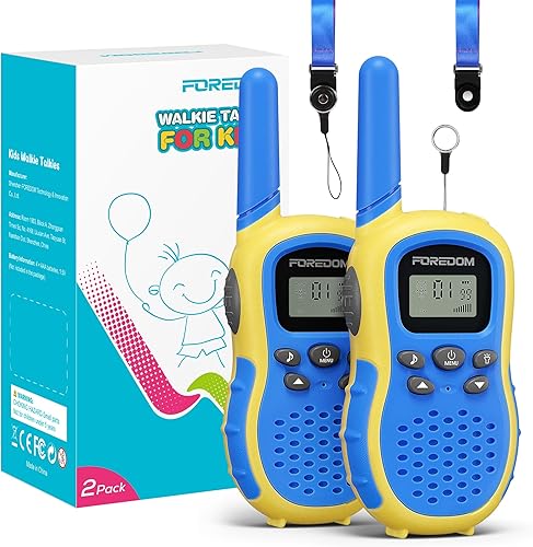 Vista 10 de FOREDOM Walkie Talkies J388C para niños, paquete de 2 de largo alcance con linterna Rosado