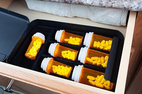 Miniatura 3 de Caja fuerte para cajones de medicamentos (cerradura de llave, 11-34 pulgadas de largo x 7 pulgadas de ancho x 2-78 pulgadas de alto)