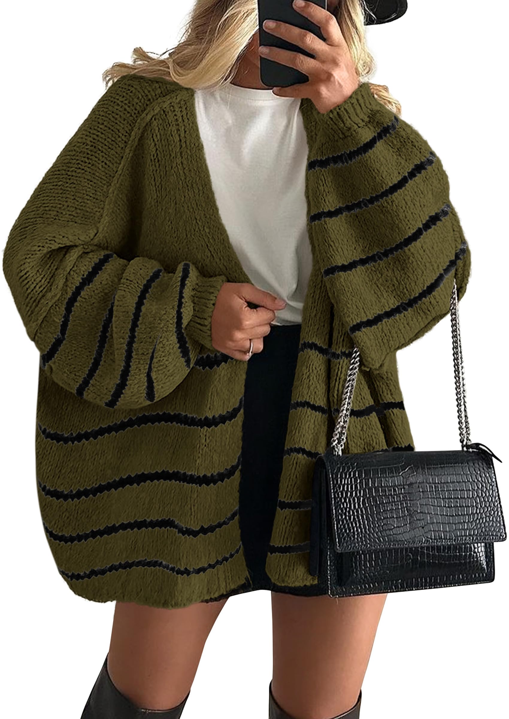PRETTYGARDEN Womens Open Front Oversized Cardigan Sweaters