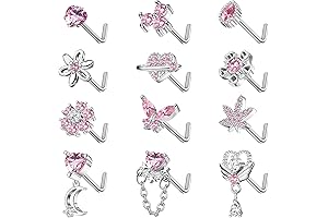 Exquisite Collection of 12 Nose Rings in Vibrant Hues for Unforgettable Y2K Style
