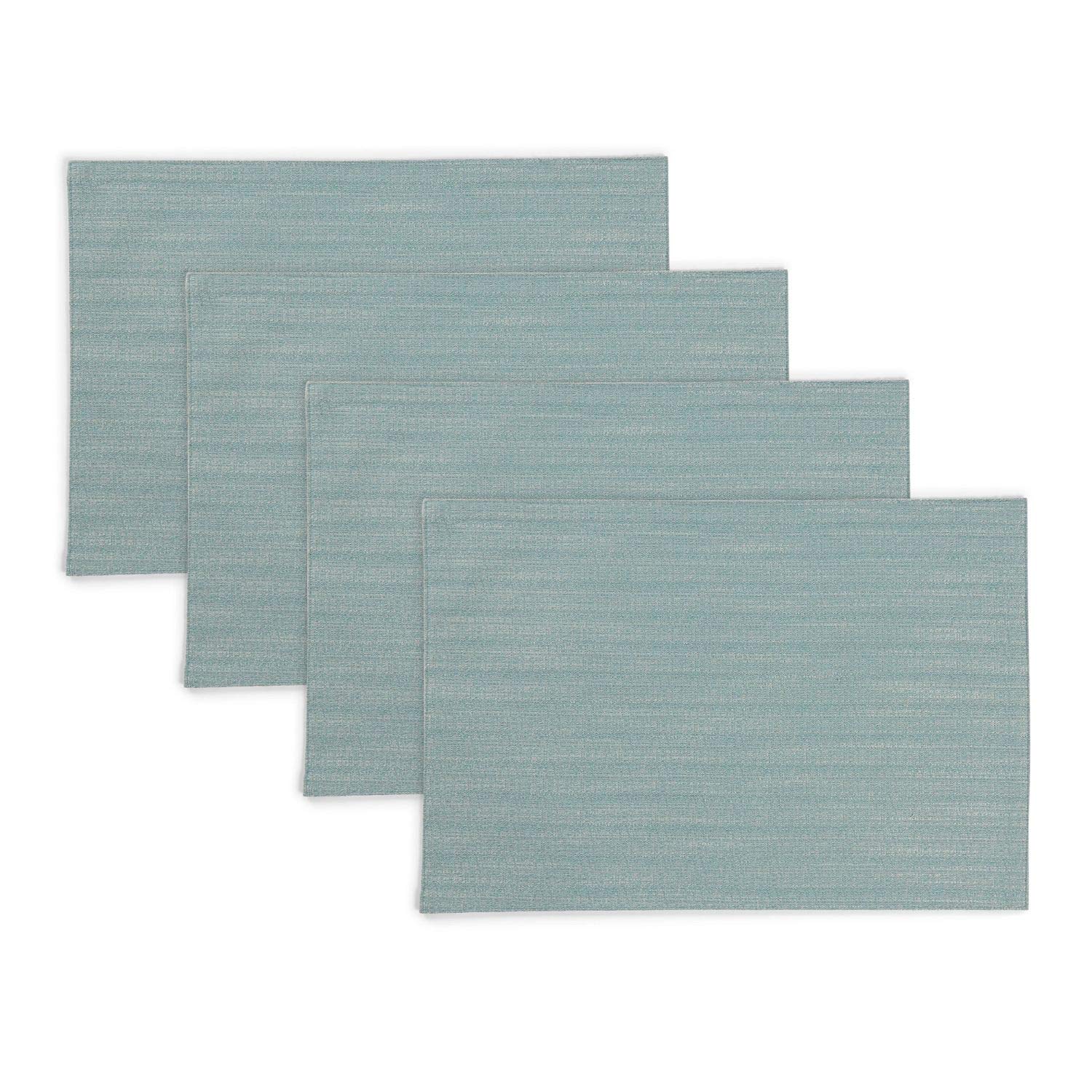 Town & Country Living Harper Solid Textured Fabric Tablecloth, Water and Stain Resistant, Placemats - Set of 4, Sage Brush 4 Count