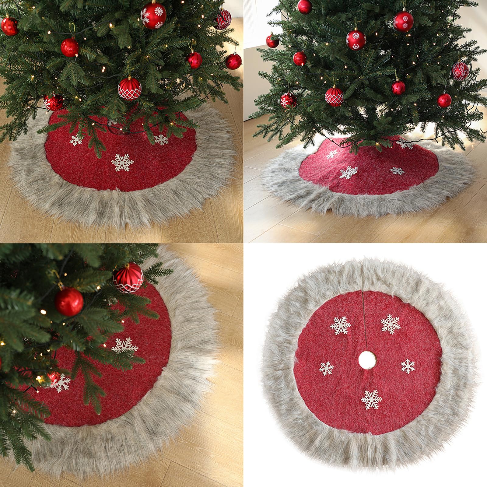 Jupe d ' Arbre de noël en Tissu Luxueux, Jupe de Pied d ' Arbre pour Festival de noël, Accessoires d ' amélioration de l ' Environnement